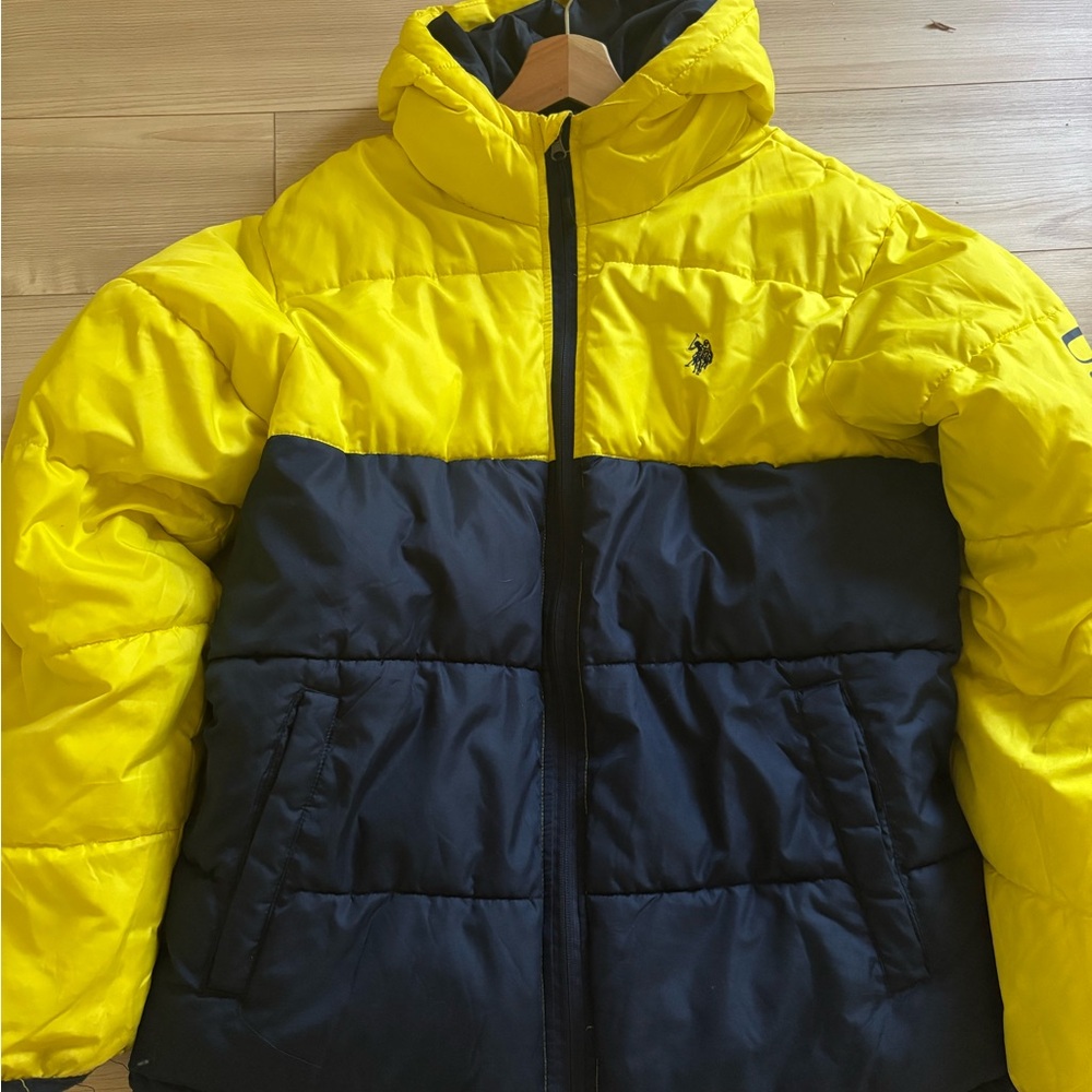 Yellow and Black Boys Puffer Jacket